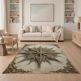 Vintage Gold Filigree Star Area Rug