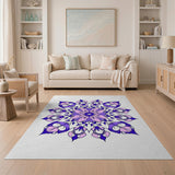Floral Vintage Purple Floral Mandala Area Rug