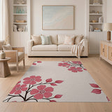 Blush Pink Floral Branches Area Rug