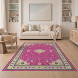 Vibrant Hot Pink Persian Area Rug