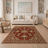 Red Traditional Persian Floral Traditional Persian Area Rug