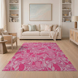 Abstract Area Pink Swirling Pink Abstract Area Rug