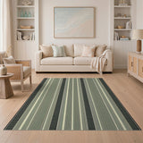 Grey Textured Grey Vertical Stripe Area Rug