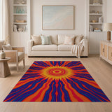 Radiant Sunburst Abstract Area Rug
