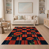 Red Poppy Plaid Area Rug