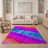 Vibrant Tie-Dye Rainbow Boho Area Rug