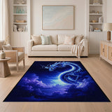 Electric Blue Dragon Storm Area Rug