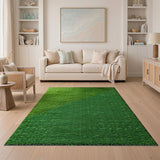 Green Diagonal Split Shag Area Rug