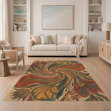 Swirling Floral Area Rug
