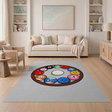 Smiley Pool Balls Cartoon Area Rug
