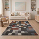 Geometric Modern Modern Geometric Grey Block Area Rug
