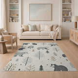 Grey Bear Woodland Tribal Area Rug