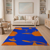 Orange Sailboat Surf Sun Coastal Area Rug
