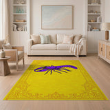 Purple Lobster Ornate Gold Frame Area Rug