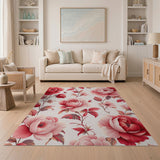 Pink Floral Vintage Blush Pink Rose Floral Vintage Area Rug