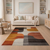 Bold Curved Geometric Area Rug