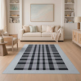 Grey Modern Grey Plaid Check Area Rug