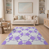 Modern Purple Hexagon Geometric Area Rug