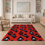 Bold Red Geometric Peaks Area Rug