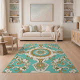 Medallion Teal Medallion Persian Area Rug