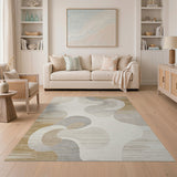 Abstract Neutral Blob Area Rug