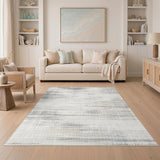 Distressed Neutral Strokes Area Rug