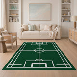 Green Soccer Field Area Rug