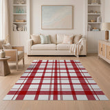 Red Bold Red Plaid Area Rug