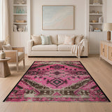 Hot Pink Distressed Southwestern Area Rug