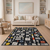 Multi-Color Geometric Dice Shapes Area Rug
