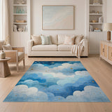 Starry Night Clouds Blue Area Rug