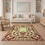 Red Floral Border Area Rug