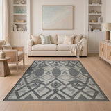 Diamond Black White Geometric Diamond Area Rug
