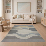 Abstract Wavy Layers Area Rug