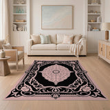 Ornate Pink Persian Medallion Area Rug