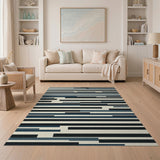 Modern Blue Bar Geometric Area Rug