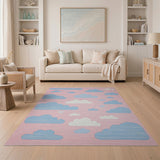 Playful Pink Clouds Area Rug