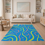 Cosmic Swirl Star Multi-Color Area Rug