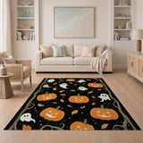 Whimsical Halloween Pumpkins Ghosts Area Rug