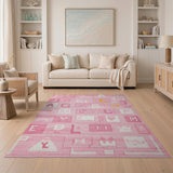 Playful Pink ABC Alphabet Kids Area Rug