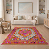 Multi-color and Patterns Traditional Persian Vibrant Multi-Color Persian Medallion Area Ru