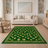 Golden Shamrock Emerald Green Green Area Rug