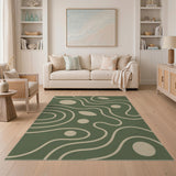 Green Abstract Area Green Abstract Swirl Area Rug