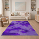Purple Purple Swirl Abstract Area Rug