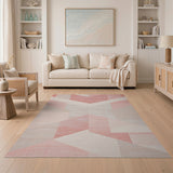 Modern Geometric Pink Area Rug