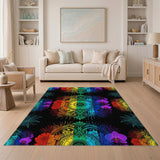 Rainbow Medallion Floral Area Rug