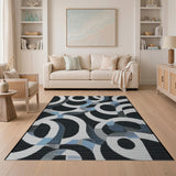 Modern Geometric Overlapping Circles Area Rug