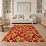 Fiery Orange Maple Leaves Area Rug