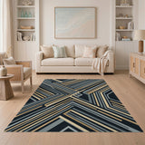 Gold Grey Geometric Modern Area Rug