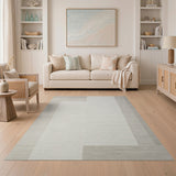Geometric Beige Border Area Rug